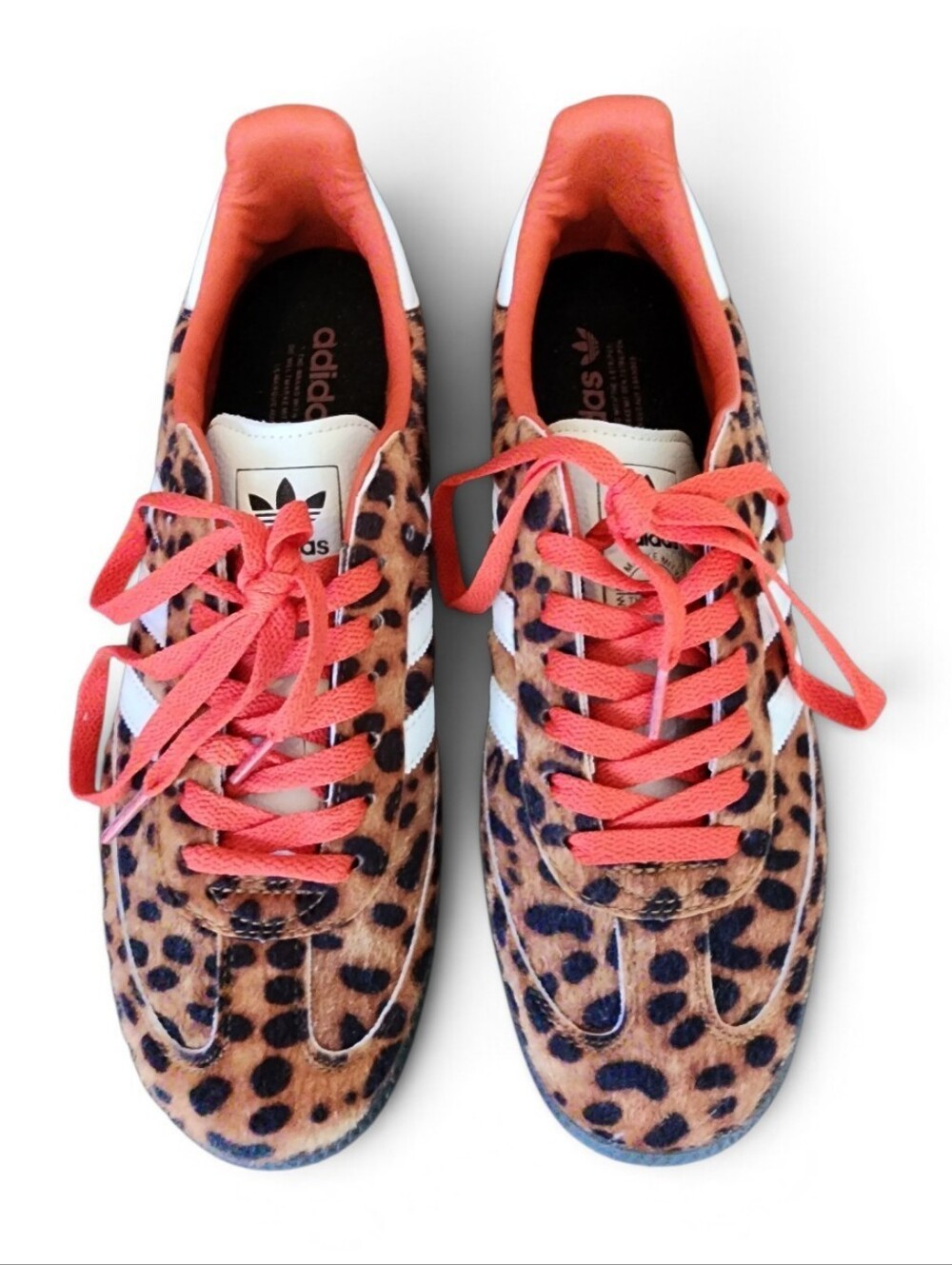Adidas Samba Cheetah Print Sneakers with Red Accents - Size 7.5 Men / 9 Women's